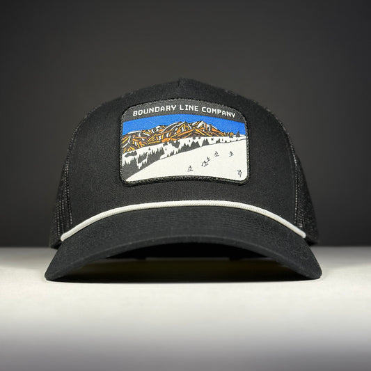 Back Bowls Hat / Black / White Rope