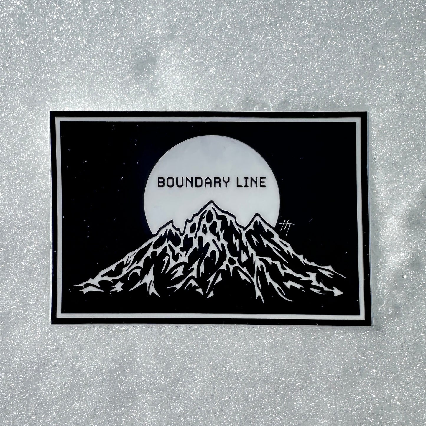 Fallen Mountain Black Sticker