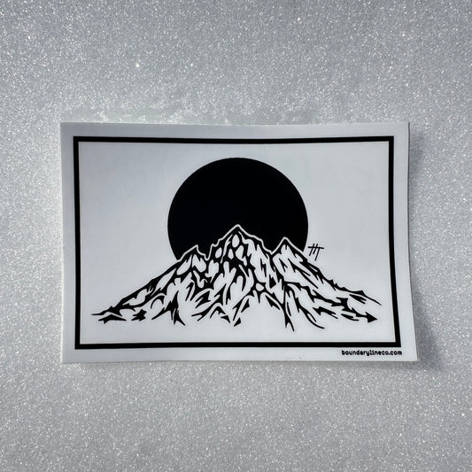 Fallen Mountain White Sticker