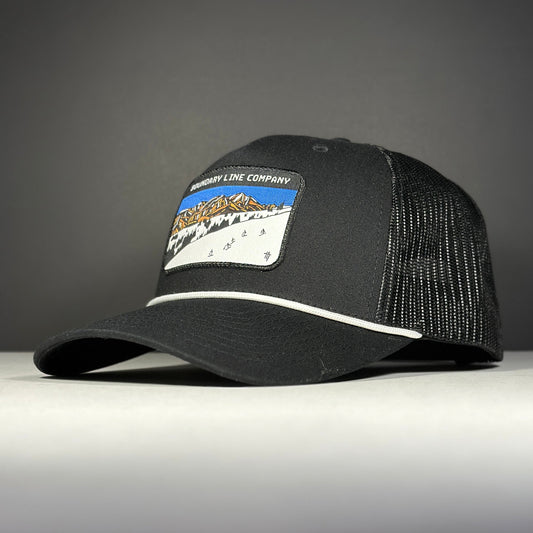 Back Bowls Hat / Black / White Rope - Hat - Boundary Line Co