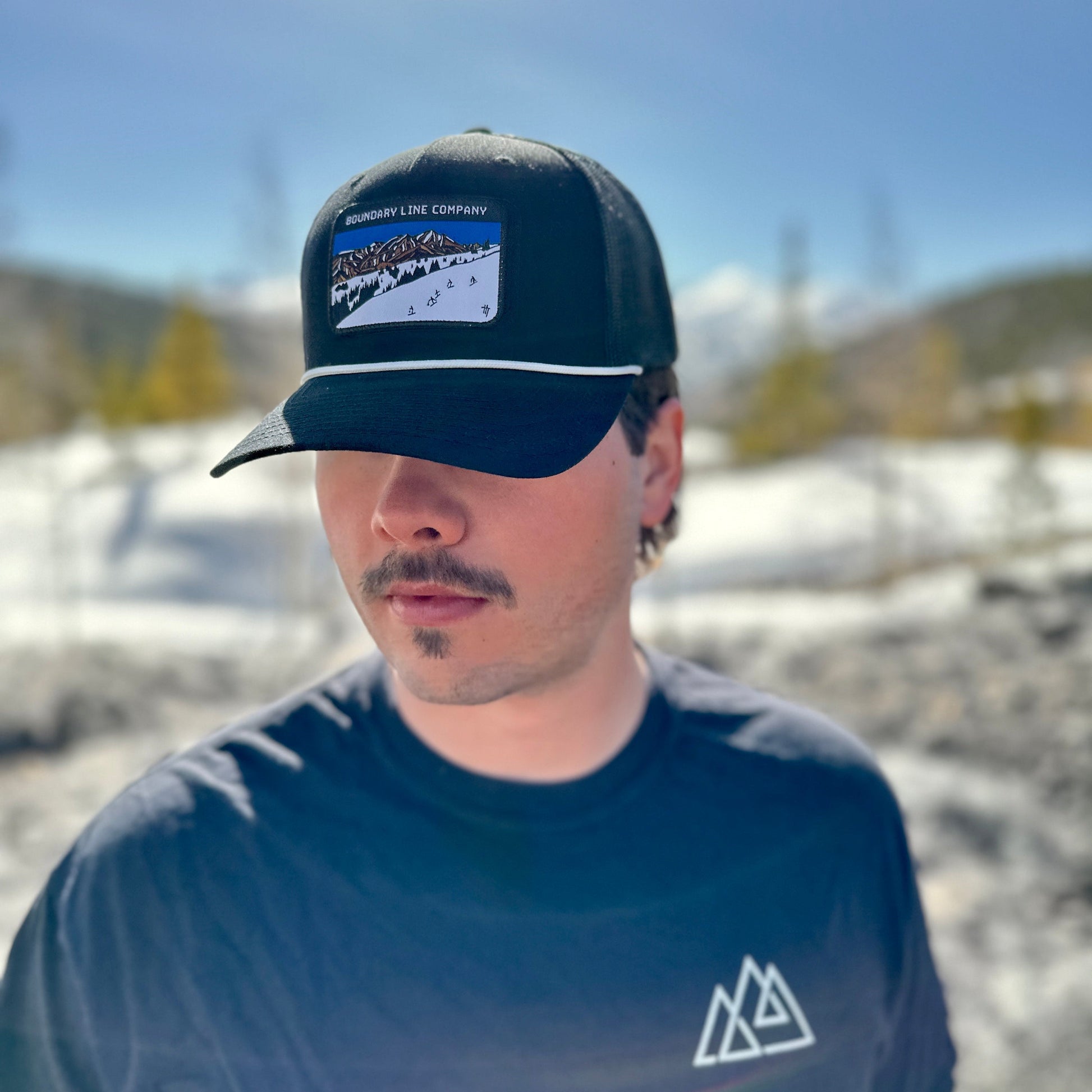 Back Bowls Hat / Black / White Rope - Hat - Boundary Line Co