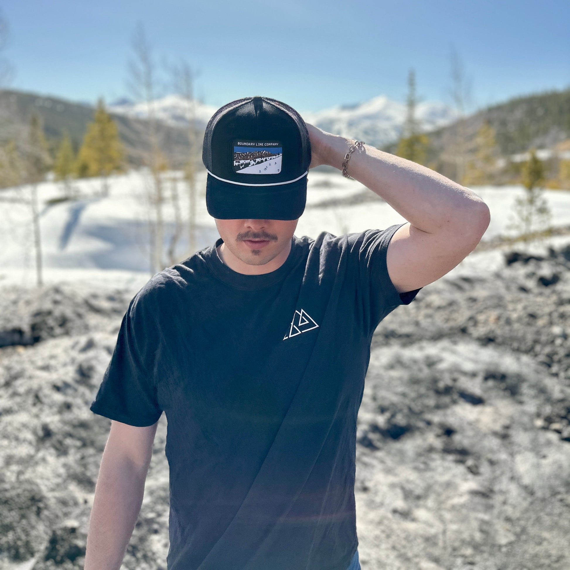 Back Bowls Hat / Black / White Rope - Hat - Boundary Line Co