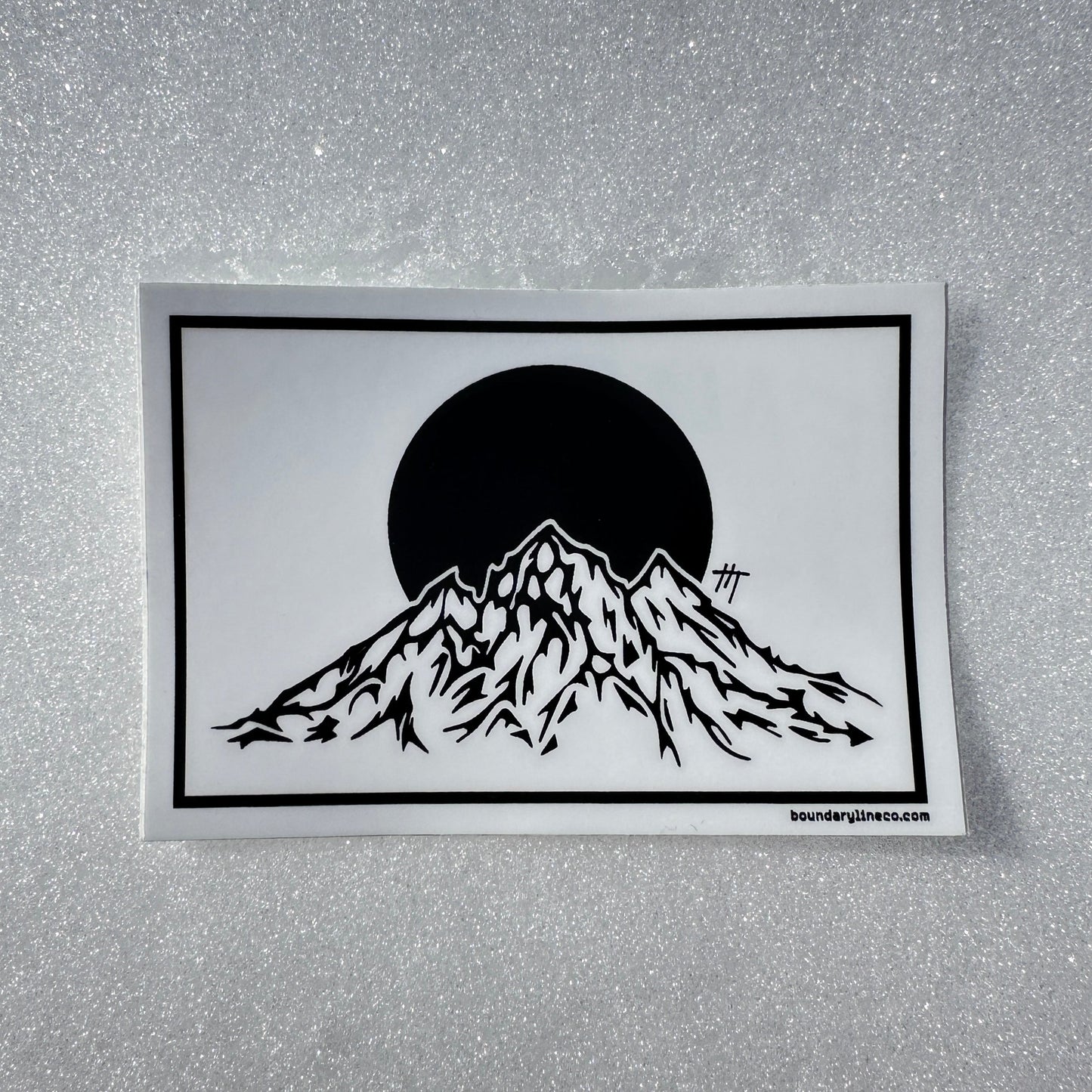 Fallen Mountain White Sticker - Sticker - Boundary Line Co
