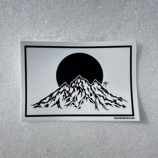 Fallen Mountain White Sticker - Sticker - Boundary Line Co